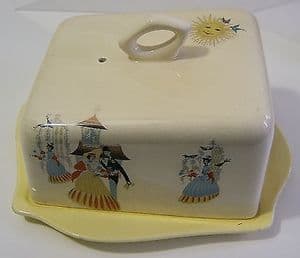 Beswick Happy Morn Butter Dish with Cover & Stand - 1950s