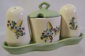 Beswick Mexican Madness 3-Piece Condiment Set - 1950s - SOLD