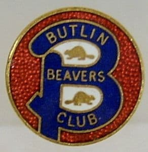 Butlin Holiday Beavers Club Enamel Pin Badge - Blue & Red