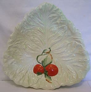 Carlton Ware Embossed Lettuce & Tomato Salad Bowl/Triangular Plate - 1950s