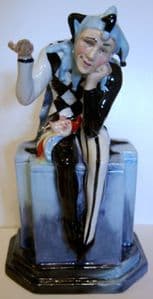 Carlton Ware Figurine - The Jester in Bleu Royale  - L/E - SOLD