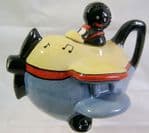 Carlton Ware Golly Airplane Novelty Teapot  - SOLD