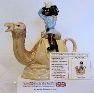 Carlton Ware Golly At War Series - Sitting Astride His Camel - Novelty Teapot - SOLD
