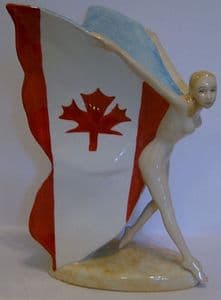 Carlton Ware Large Butterfly Girl - Canadian Flag - SOLD
