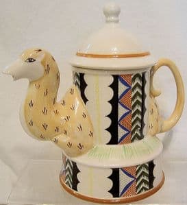 Carlton Ware Lustre Pottery Decorated Camel Teapot