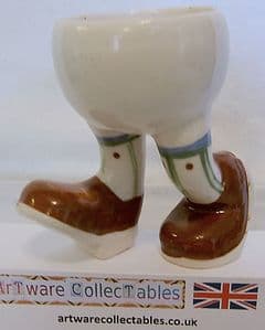 Carlton Ware Lustre Pottery Walking Ware Brown Shoes Running Eggcup - SOLD