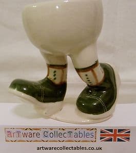 Carlton Ware Lustre Pottery Walking Ware Dark Green Shoes Running Eggcup & Stand - SOLD