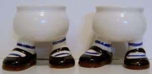 Carlton Ware Lustre Pottery  Walking Ware Eggcup - Black Shoes x 2 - SOLD