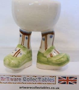 Carlton Ware Lustre Pottery Walking Ware Green Shoes Standing Eggcup - SOLD