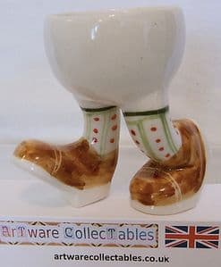Carlton Ware Lustre Pottery Walking Ware Light Brown Shoes Running Eggcup - SOLD