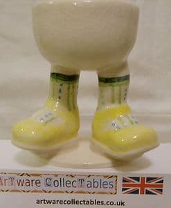 Carlton Ware Lustre Pottery Walking Ware Yellow Shoes Standing Eggcup on Stand - SOLD