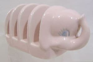 Carlton Ware Novelty Pink Jumbo Elephant 4-slice Toastrack - 1980s
