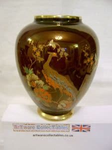 Carlton Ware - 'Pheasant' Rouge Lustre Ovoid vase 1930s - SOLD
