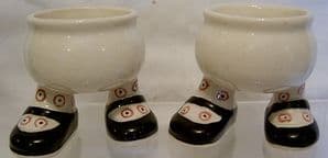 Carlton Ware Walking Ware Eggcup - Black Shoes & Red Spots