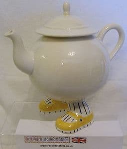 Carlton Ware Walking Ware Tea Pot - Yellow Shoes with Blue Striped Socks - SOLD
