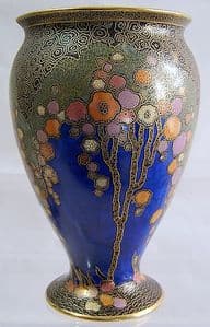 Crown Devon - Large Prunus Narrow Base Vase - 1930s - sold