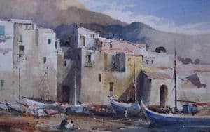 J Barrie Haste - Cefalu, Sicily, Italy - Watercolour