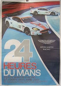 Le Mans 24 Hours - Aston Martin Racing Team  2008  - Official Poster - SOLD