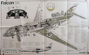 Original Flight Folded Cutaway Poster - Falcon 5X