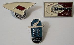 Original Russian Pin Badges - Aeroflot Official Badges x 3