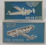 Original Russian Pin Badges - Very Early Aeroflot Aircraft x 2 Badges