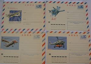 Russian Airmail Envelopes - Set of 10 - Important Russian Aircraft - SOLD