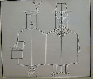 Saul Steinberg - Mr. & Mrs. - Black & White Print