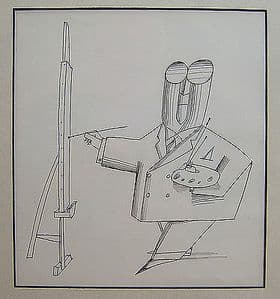 Saul Steinberg - The Commercial Artist. - Black & White Print