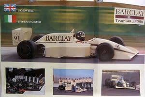 Team Barclay EJR F3000 1991 - Damon Hill/Vincenzo Sospiri - Official Poster - SOLD