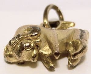Vintage Gold Coloured Piadora Pendant - Spanish Bull with Loop