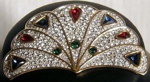 Vintage Swarovski Pave Fan Pin Brooch