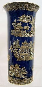 W&R Carlton Ware 'Kang HSE Chinoiserie' Cylindrical Vase - One of a Pair -1920 - SOLD