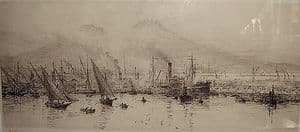 W.L.Wyllie - Steam And Fishing Boats at Naples - Signed Engraving - SOLD