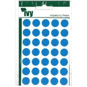 280 STICKY BLUE 13mm LABELS DOTS ROUND CIRCLES SELF ADHESIVE STICKERS by IVY