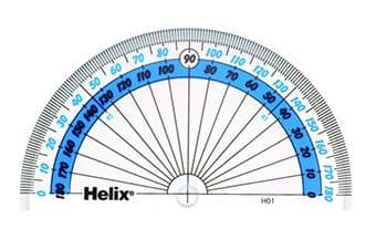 helix 10cm 180 protractor school maths