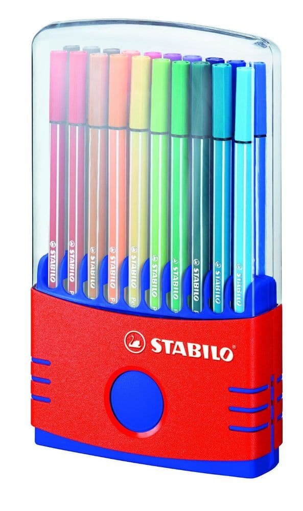 STABILO PEN 68 FELT/FIBRE TIP PENS COLOR PARADE - 20 PEN SET IN DESKTOP ...